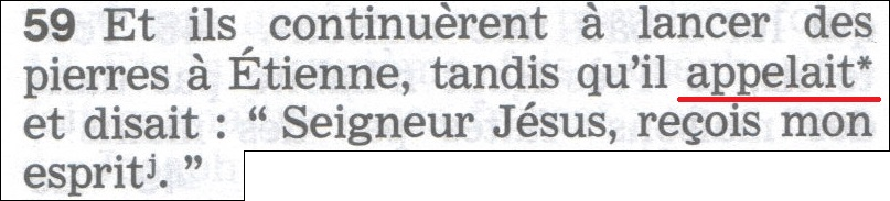 Actes 7:59 priait closer