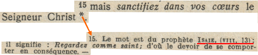 Détail commentaire Père Buzy sur 1 Pierre 3:15