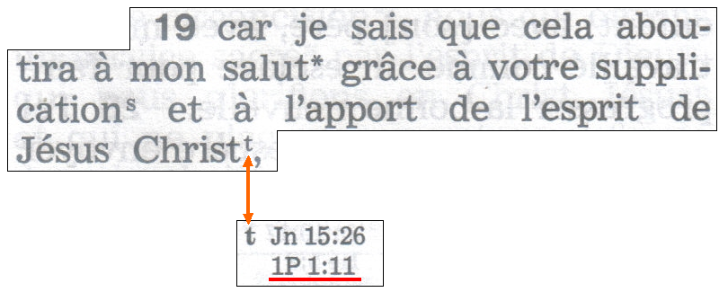 Philippiens 1:19 dans la TMN avec renvoi